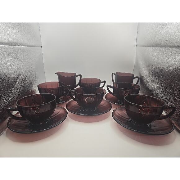 Vintage MCM Amhetyst Tea Set 14 Piece - Picture 1 of 4